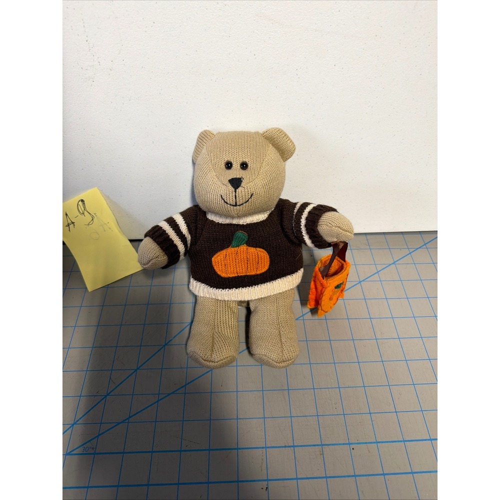 Starbucks Bearista 2009 Knit Bear Pumpkin Sweater Halloween Fall Plush 81st Ed